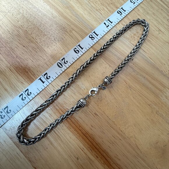 Premier Designs Oxidized Silver-Tone Wheat Chain Necklace 20 Inch With Lobster C - Picture 8 of 8